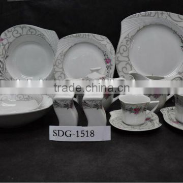 hot selling fine porcelain dinner set with S-shape