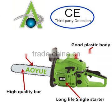 45cc petrol saw,fuel-efficient,4500 gasoline saw,single start chain saw