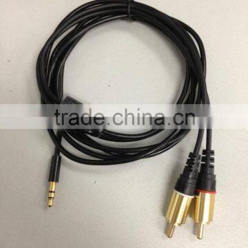 Male-Male 3.5 mm Stereo Plug - 2 RCA Cable