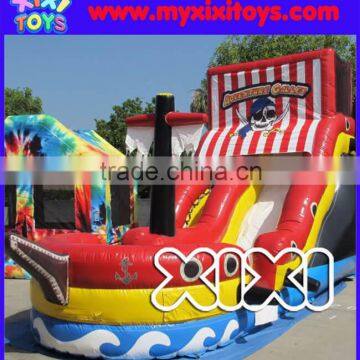 2016 new design Kids pirate ship inflatable slide, inflatable bouncy slide for sale