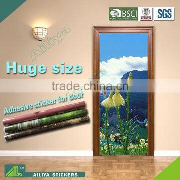 Eco-friendly Customize size and shape decorative waterproof easy peel self adhesive door wall stickers