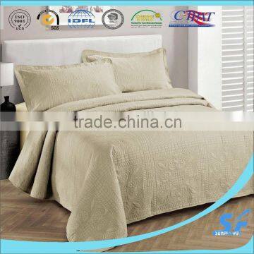 3pc Luxury Bedspread Coverlet Embossed Bed Cover Solid White New Over Size Full/queen