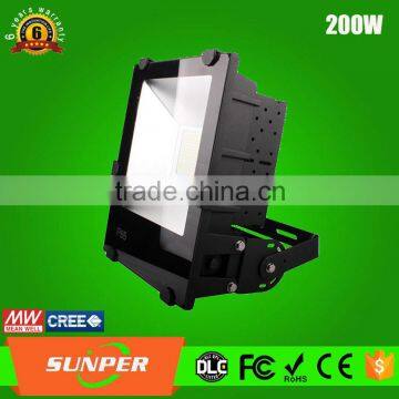 flood led 200w outdoor lamp fixture dlc industrial use for 5 years warranty