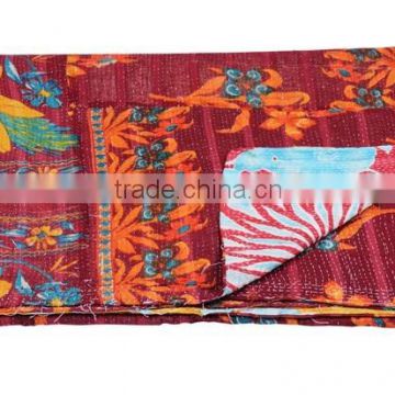 Buy Vintage sari Kantha quilt patchwork quilt bed cover throw kantha embroidery quilt