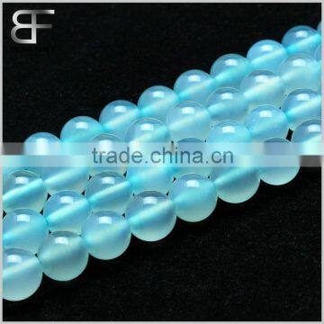 Natural Gemstone Aquamarine Agate Round Loose Beads Strand Jewelry Making Beads