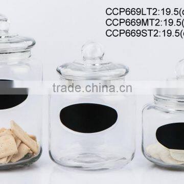 Glass cookie jar with chalkboard (CCP669T2)