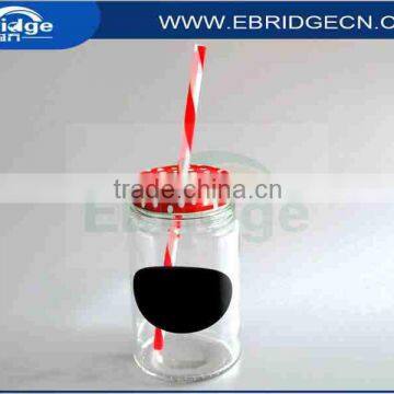 500ml round glass mason jaw,lid,straw