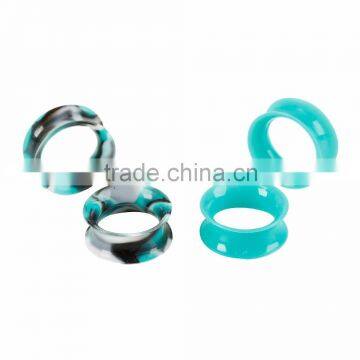 TEAL BLACK SWIRL SILICONE PLUGS TUNNELS