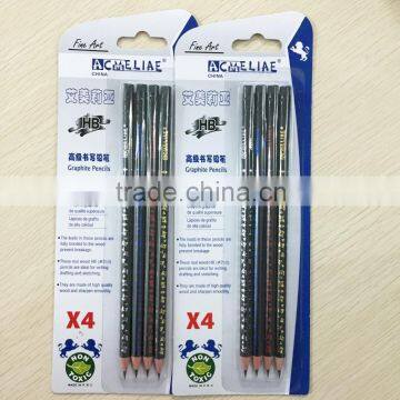 Standard Size Round Shape Soft Wood Blister Card HB Pencil With Heat Rolling Logo photo-2