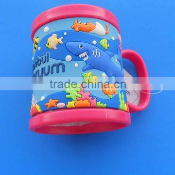 aquarium promotions rubber patch coasted plastic mug cup