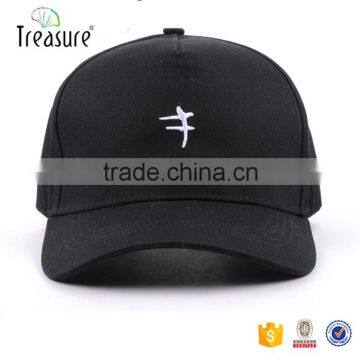 Manufacture china custom black stitched baseball cap no minimum curve brim hat