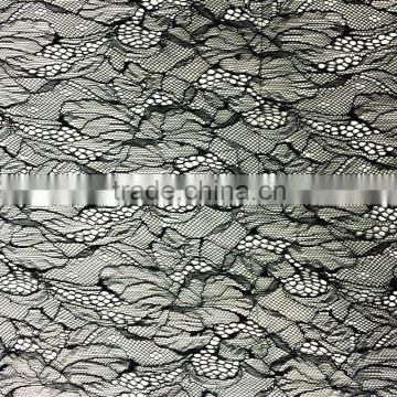 tulle black jacquard nylon spandex lace fabric for cloth