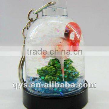 Beautiful Crane Keychain, Acrylic Liquid Key Chain