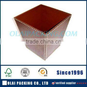 2015 practical leather box for hamper hot sale