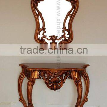 French Style Gold Ornate Wall Table Console Foyer Antique Console Table photo-2