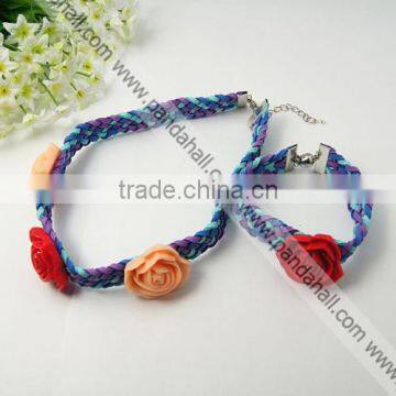 Fashion Resin Jewelry Sets, Faux Suede Cord(SJEW-PJS102)