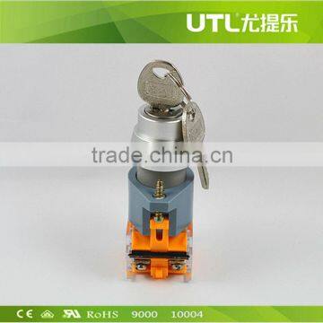 UTL Turn button Switch with Key Dia22mm Self-Reset Self-Locking