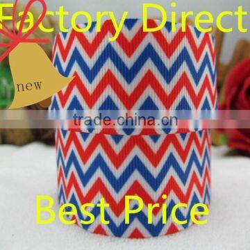 Factory Direct Wholesale Colorful Chevron Grosgrain Ribbon