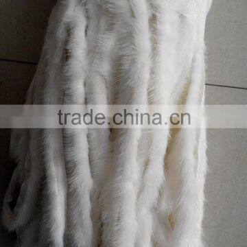 China Wholesale Dye Mink Fur Strip / Fur Collar / Real White Mink Fur Trimming