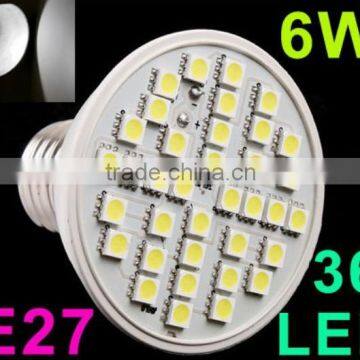 Ultra Bright 220V/110V 6W E27 36 LED Light Bulb Lamp LED Spot Light