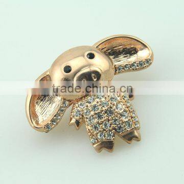 Hot Sale Large Animal Rhinestone Mix Gold Pig Cute Brooches photo-2