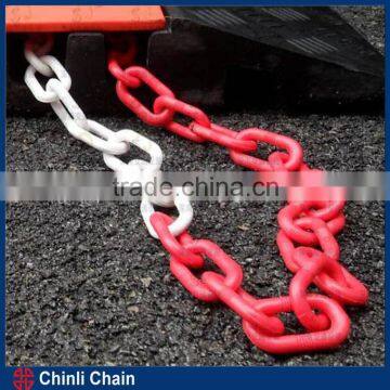 Red and white plastic chain, decorative plastic chain, 6mm PVC traffic barrier plastic warning chain