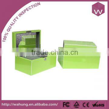 Smooth Touch Wood Jewel Safe Box With Fabric