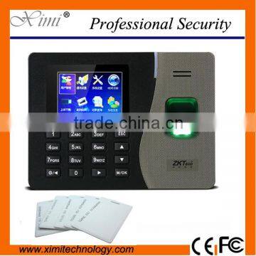 High quality free software linux system time recorder color screen TCP/IP Webserver rfid fingerprint time attendance machine