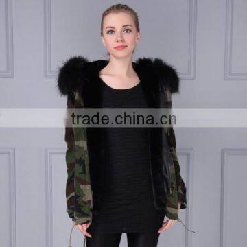 Wholesale fashion male &female real collar short fur coats warm fox collars black faux fur hooded jacket                        
                                                                                Supplier's Choice