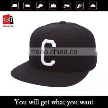 Guangjia factory hot sale flat brim embroidery custom 6 panel hat wholesale