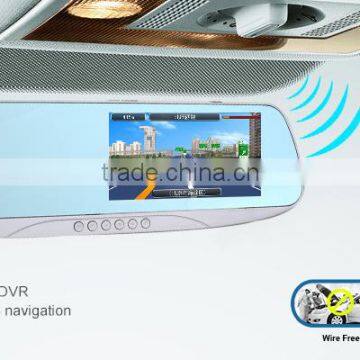 Wiring Free No Interference Wireless Wifi 5.0 Inch Full HD Car Dvr Gps Rear View Mirror Reverse Camera photo-3