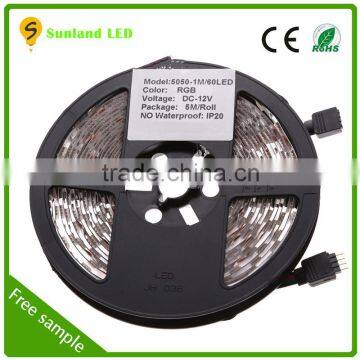 CE ROHS approved 72W DC 12V smd 5050 flexible led strip rgb