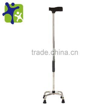 Adjustable stainless steel cane with 4 legs adjustable walking canes Four-feet walking stick SJ-BXG01