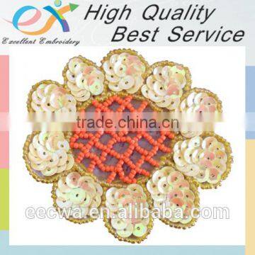 high quality embroidered sequin flower design