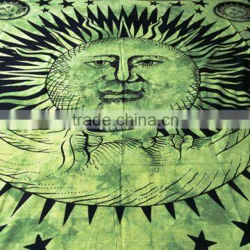 Sun and Moon Tapestry Throw Wall Hanging Dorm decor Cotton Indian Traditional bed cover