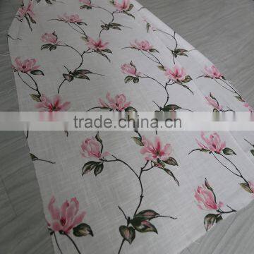 Beauty Printed Curtain Style Living Room Flower Linen Looks Curtain Fabric