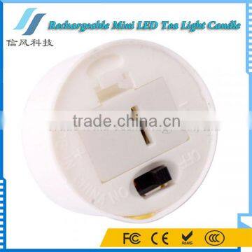 Romantic Battery Operated Red Rechargeable Mini LED Tea Light Candle photo-3