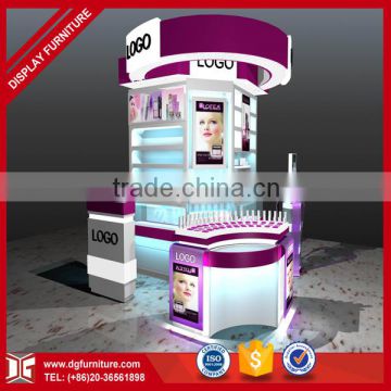 Antique acrylic wood shopping mall makeup kiosk design