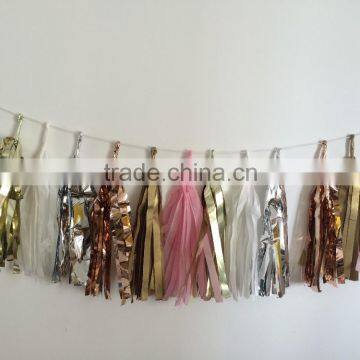 SILVER Cheap blind tissue paper tassel