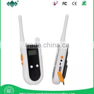 Portable Wireless Hand Crank Walkie Talkie Emergency AM FM Radio With Speaker