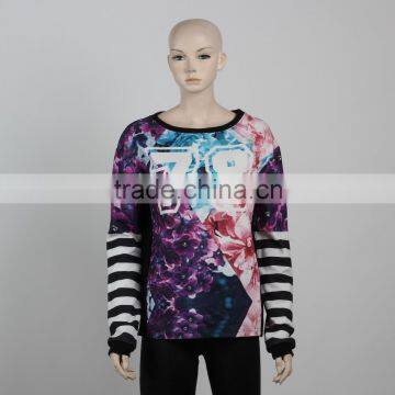 F5W14064 Custom Sublimation Printing Crewneck Sweatshirt Women Fashion Fleece Hooded Sweatshirt