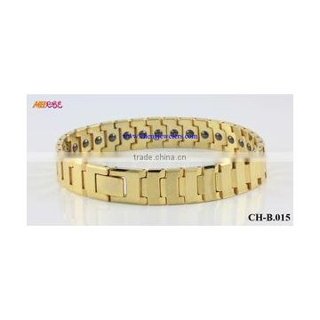 Wholesale Hot Sale New Design and High Quality Fashion Tungsten Jewelery IP Gold Magnetic Bracelet