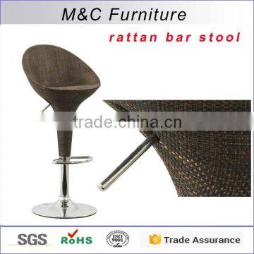 High quality modern rattan material swivel bar high chair