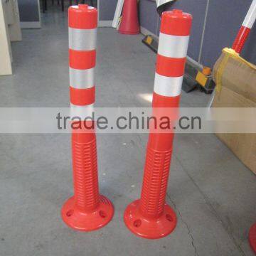 Plastic traffic guide flexible warning spring post