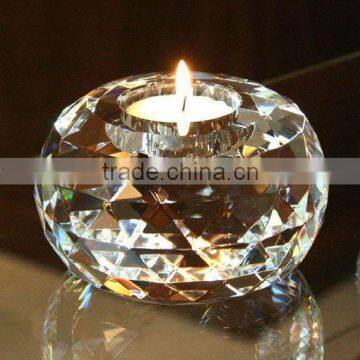 Clear Crystal Candle Holder