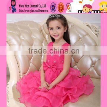 Fashion Handmade Paillette Lace Wedding Dress Custom Sleeveless Layered Dress Kids Girls Party Dress Design photo-4