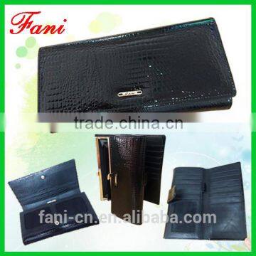 Luxury style glazing genuine leather minimalist wallet for women or girls