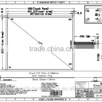 17 inch 5 wire resistive touch screen panel with USB/RS232 controller