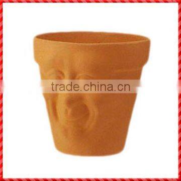 Fantastic custom terracotta garden face planter for garlic