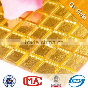 JY-HW01 Cost-effective 4mm thickness fack gold glass mosaic